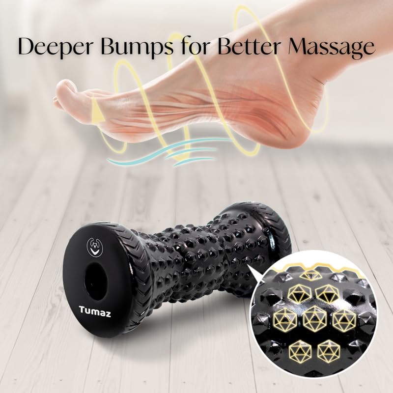 Tumaz Massage Ball & Foot Roller 3-in-1 Set with Spiky Ball, Lacrosse Ball, Massage Roller - Ergonomic Design to Relieve Plantar Fasciitis, Foot Massager for Deep and Superficial Muscle Pain - Image 3